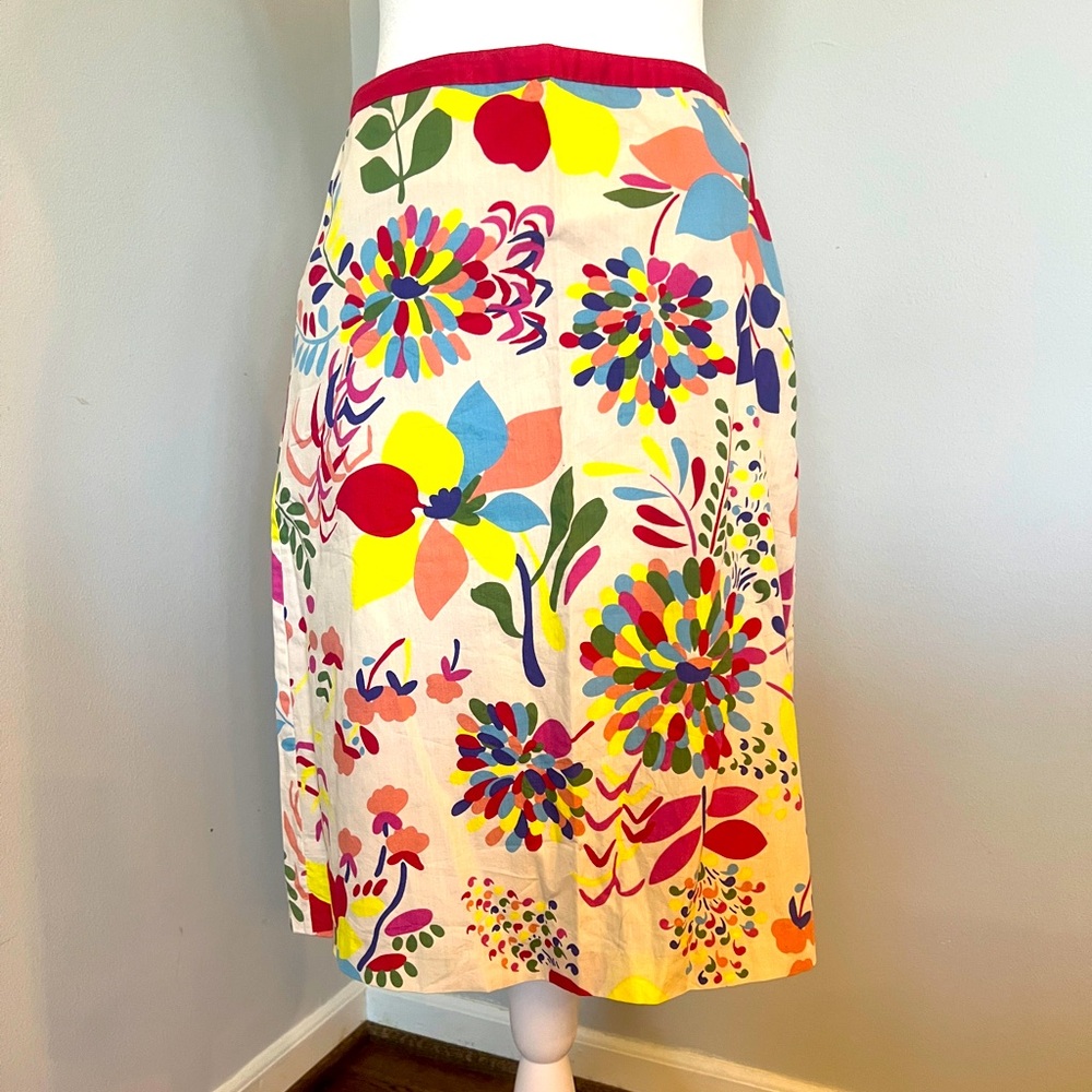 Boden multi colored floral A-line skirt, size 4